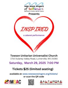 An image of a red heart with the title "Inspired: A Cabaret Performance"